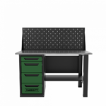 Верстак однотумбовый 4 ящика с экраном зеленый 1400*700 Garopt, GT1400STY4PP.green