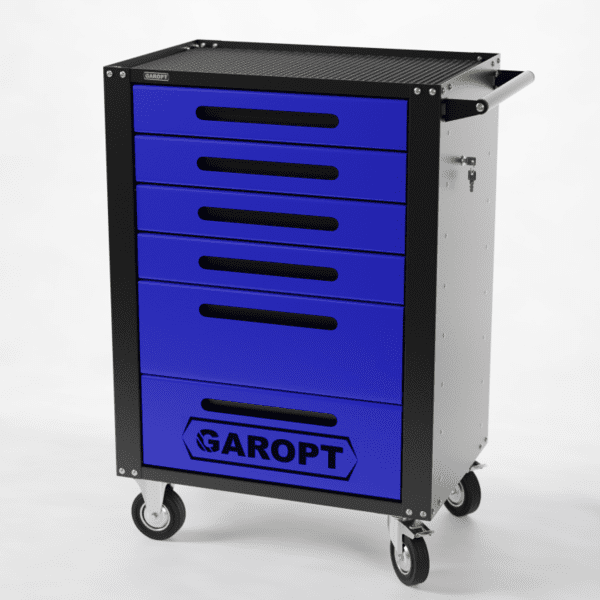 GTH6 Тележка инструментальная Garopt 6 ящиков, БЕЗ ЦВЕТОВЫХ ФАСАДОВ, центральный замок, увеличенные колеса, доводчики, GAROPT  Серия "HIGH"