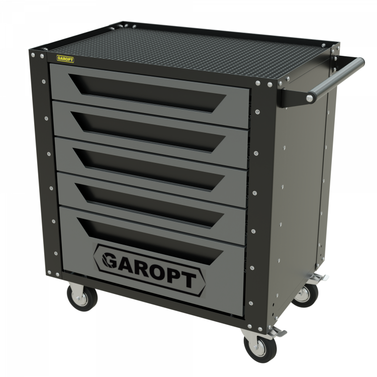 Тележка инструментальная Garopt 5 ящиков СЕРАЯ, Серия "Low-cost"