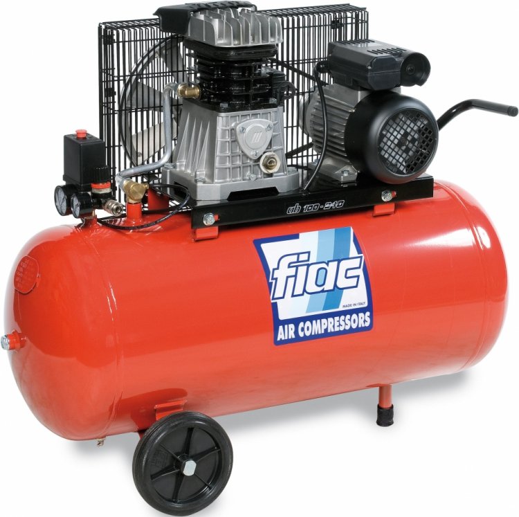 Компрессор поршневой серии FIAC 100.AB360A REMEZA (Белоруссия): 360 л/мин., 10 бар, ресивер 100 л., 2,2 кВт, 220В, габариты без упак. 1150х500х850 мм, 80 кг.