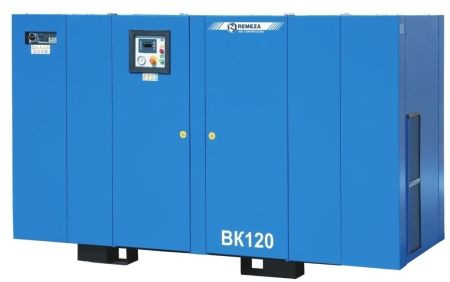 Винтовой компрессор ВК120-15, без ресивера , производительность 10500л/мин,  рабочее давление 15 бар, мощность двигателя 90кВт, вес 1830 кг, габариты 1945х1460х1840мм. REMEZA, Республика Беларусь