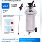 Пеногенератор вертикальный, 25 л, нержавеющая сталь NWF250